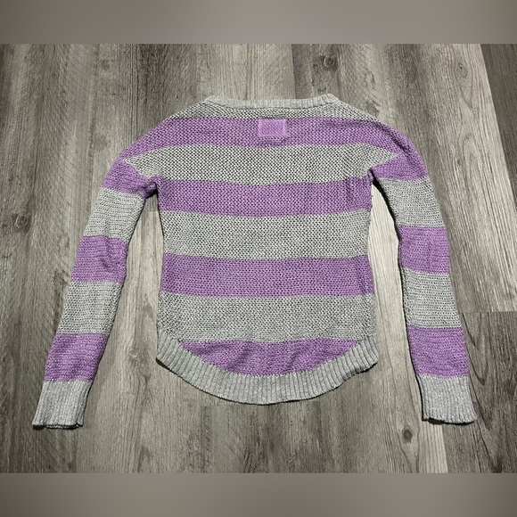 Justice Purple & Grey Knit Metallic Sweater - Size 10 Girls - Picture 4 of 9